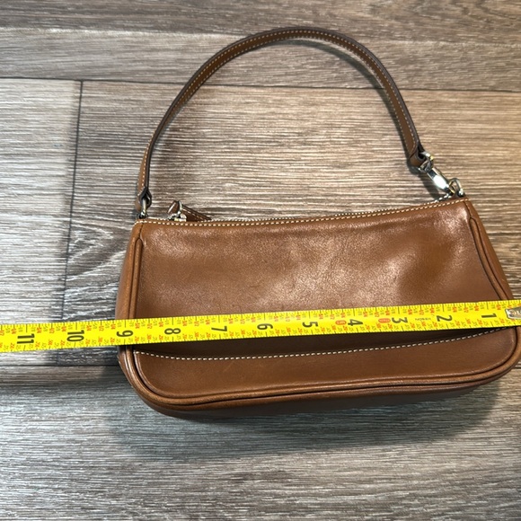 COACH VTG Hampton Demi Pouch Baguette Mini Shoulder Purse brown Leather #7785 - Picture 8 of 8